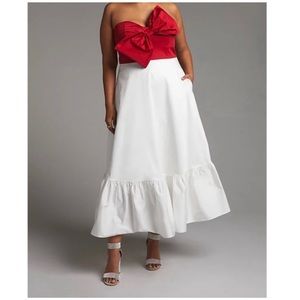 NWT Hutch Bow Tie Maxi Dress red white size 4 Anthropologie